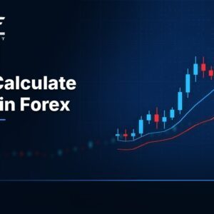 Trader calculating forex lot size from account risk and stop loss distance on a chart