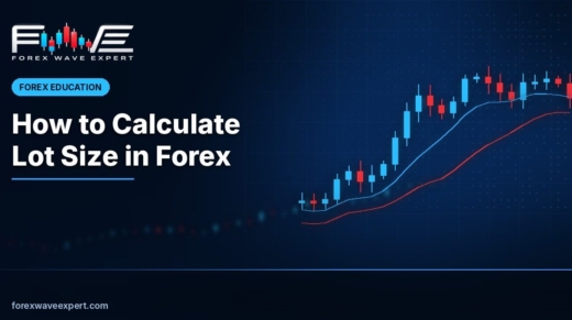 Trader calculating forex lot size from account risk and stop loss distance on a chart