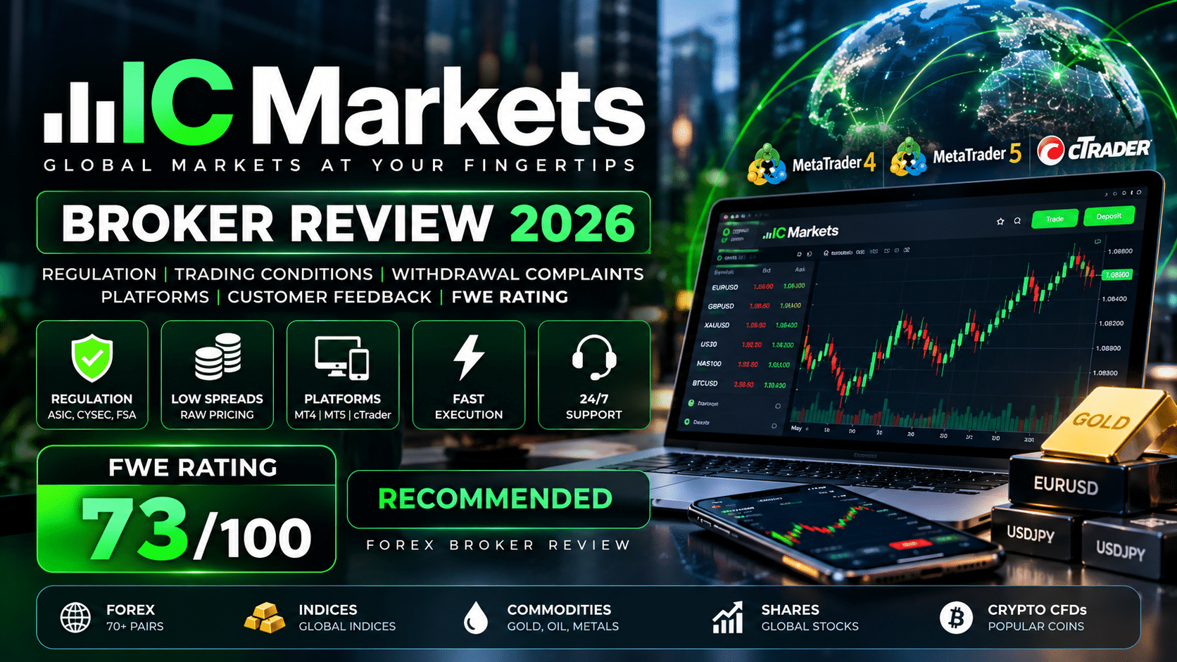 IC Markets Review 2026 – FCA Warning, CySEC Fine and FWE Rating 73/100