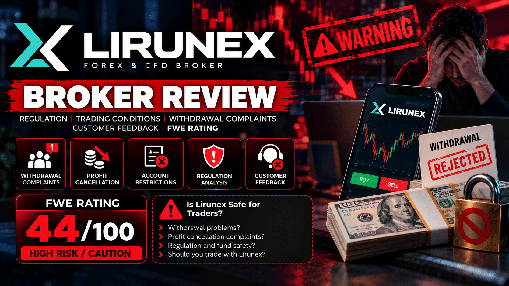 Lirunex Review: Withdrawal Complaints, Regulation & FWE Rating