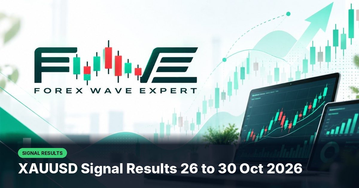 XAUUSD signal results for 26 to 30 October 2026 showing 2 wins, 1 loss and +147 net pips
